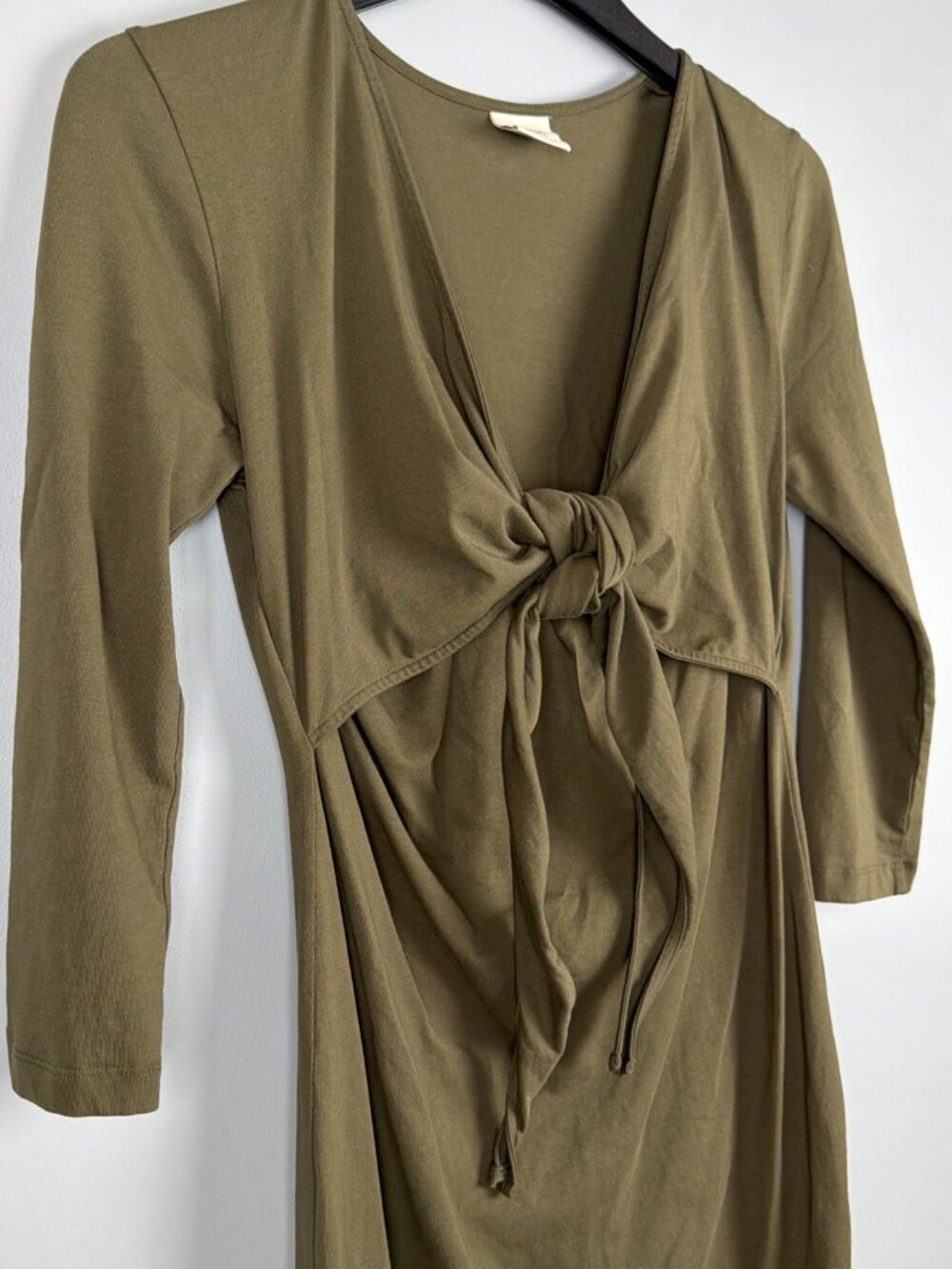 BOOB Design Nursing Dress Womens M Green Tie Front Maternity Postpartum Organic - Picture 2 of 11